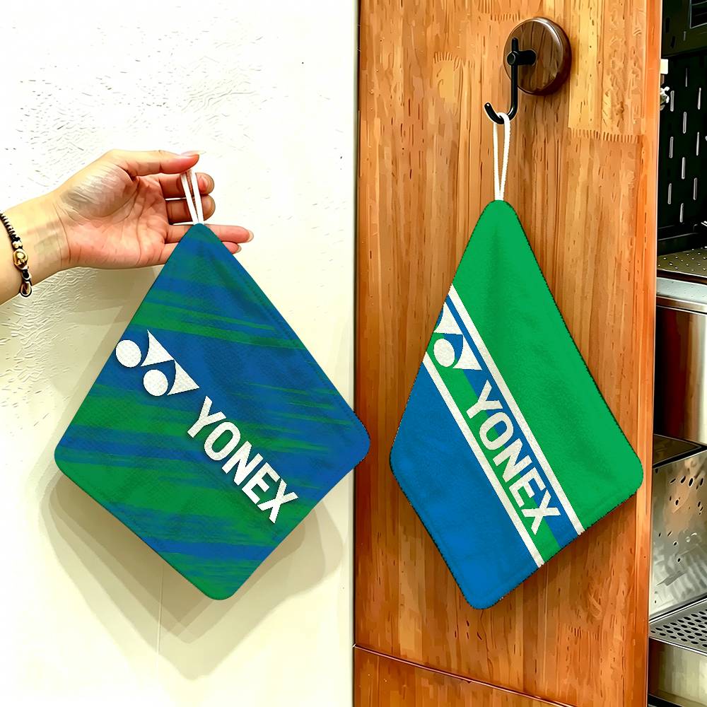 Badminton Yonex - ผ้าเช็ดมือแขวนสำหรับห้องครัว แฟชั่นแบดมินตัน Y-Yonex ผลิตจากผ้าโพลีเอสเตอร์ผสมคอตตอน ซึมซับน้ำได้ดี เหมาะสำหรับใช้ในบ้านและหอพัก