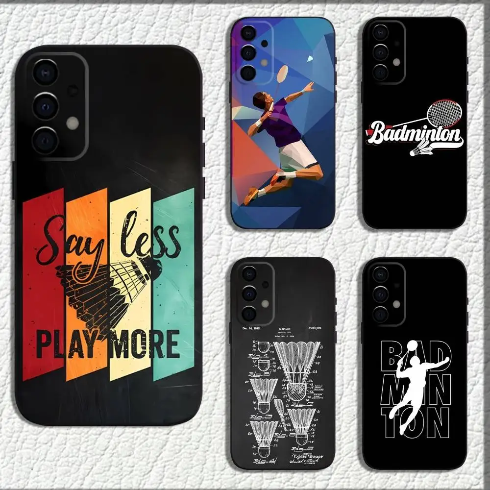 Badminton Quotes - S-Sport แบดมินตันภาพประกอบเคสโทรศัพท์สำหรับ Samsung Galaxy A73,72,71,A52,51,40,41,A22,A32,31,A13,12,Note20 เปลือกสีดำนุ่ม