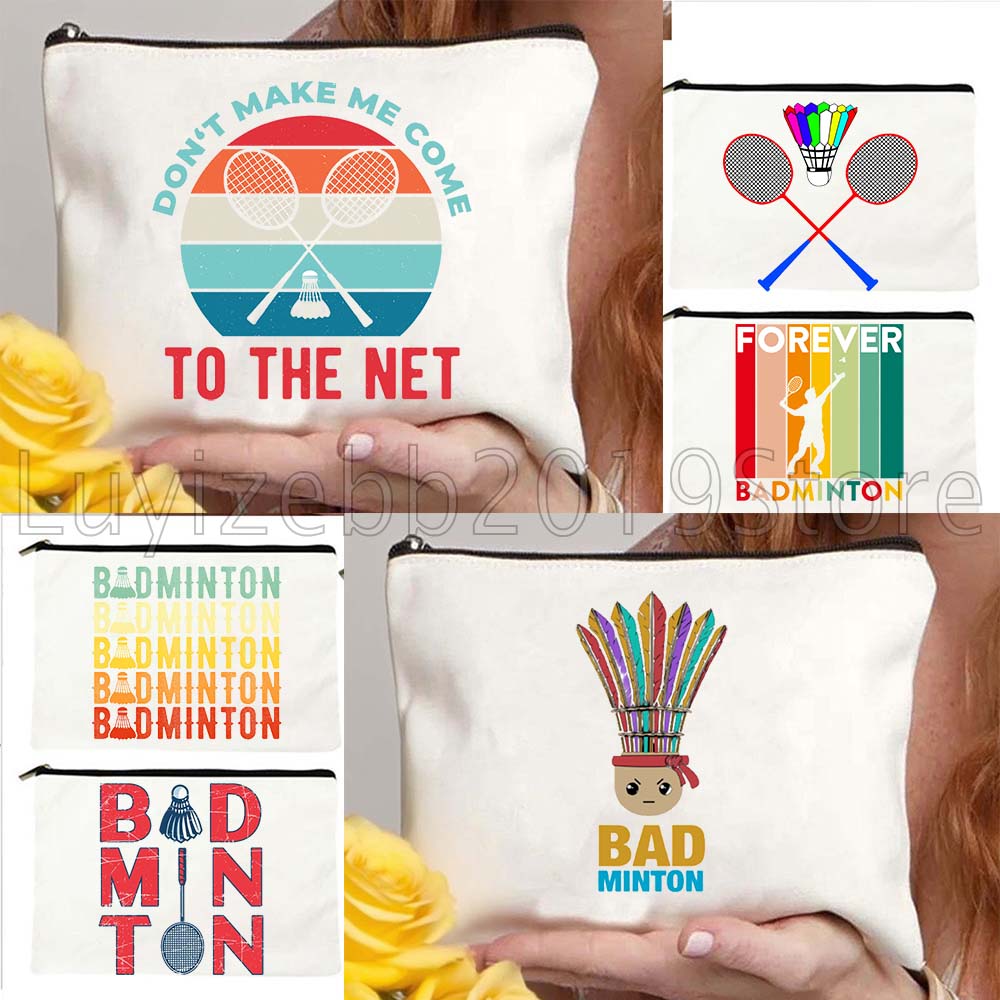 Badminton Quotes - กระเป๋าเครื่องสำอางลายแบดมินตันตลกๆ สีรุ้งสดใส ของขวัญ กระเป๋าใส่เครื่องสำอาง กระเป๋าใส่เครื่องเขียน กระเป๋าซิปใส่กุญแจและเหรียญ